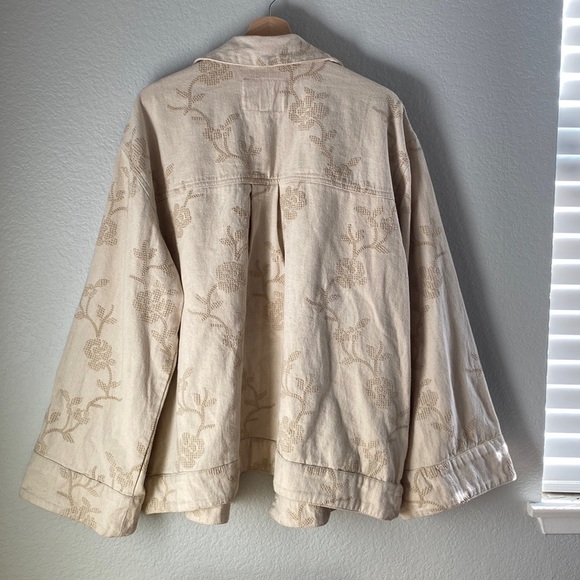 Anthropologie Pilcro Oversized Embroidered Button Down Jacket - Picture 12 of 16